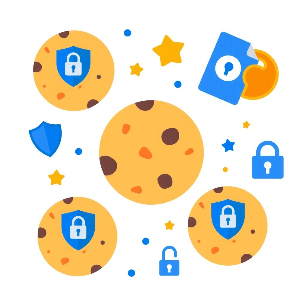 Cookie illustration showing digital data protection