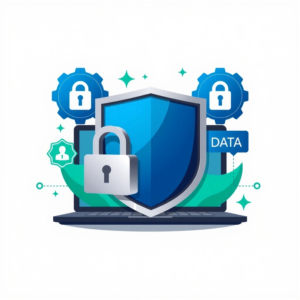 Data protection and privacy shield illustration