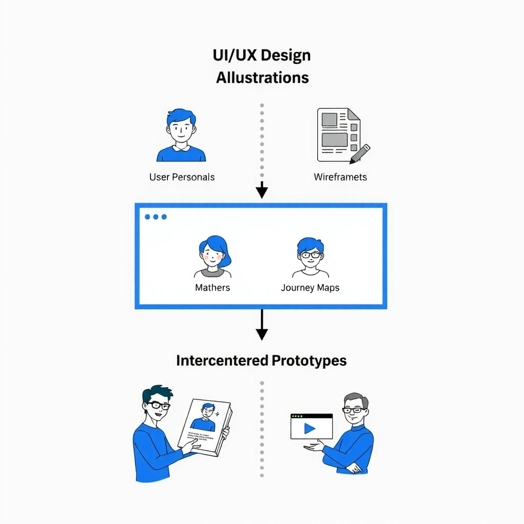 UI UX design process illustration